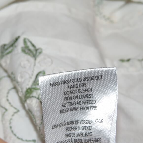 Samuel Dong White Embroidered Floral Button Up Long Sleeve Shirt - Picture 9 of 9